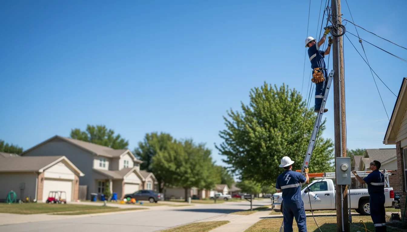 Residential electrician providing installation services in Connerville, OK